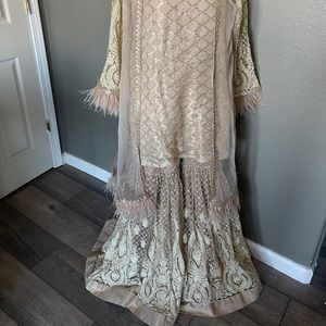 Pakistani Gharara with feather details brand new never worn